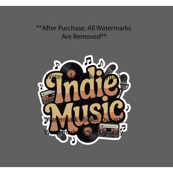 Indie Music Sticker Waterproof Decal Music Note Mic Record Player Gift NEW