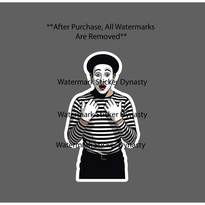 Mime Sticker Waterproof Decal Funny Humor Clown Entertainment Gift NEW