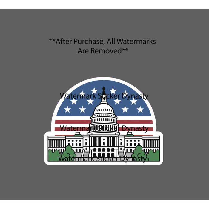 Capital Building Sticker Waterproof Decal USA America Travel Washington DC NEW