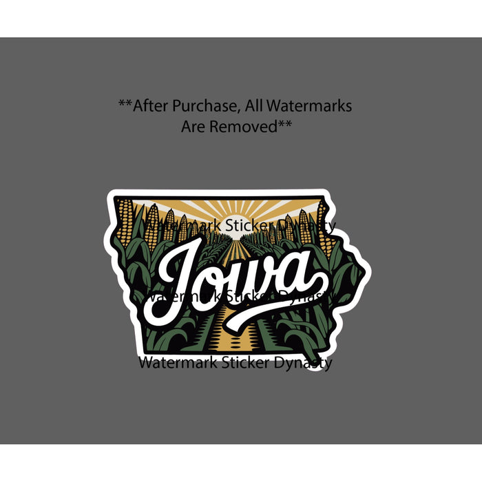 Iowa Sticker Waterproof Decal Corn Field Agriculture Rural Farm Farming Gift NEW