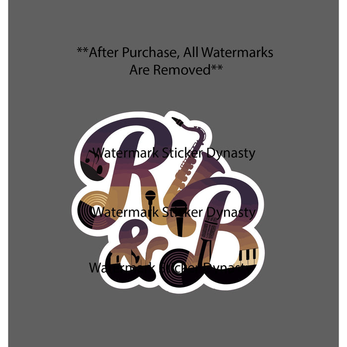 R & B Sticker Waterproof Decal Live Music Saxophone Band Bar Gift NEW