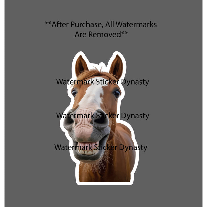 Horse Silly Face Sticker Waterproof Decal Farm Farmhouse Animal Gift NEW