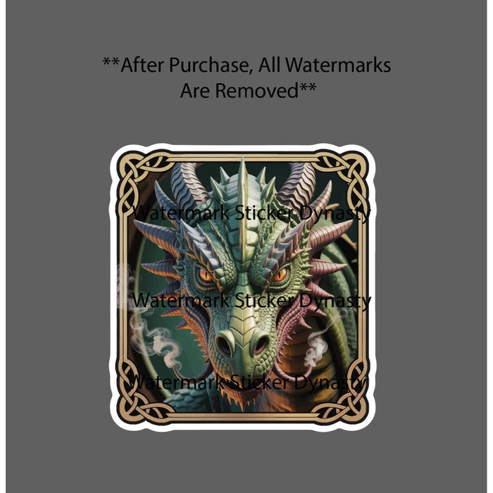 Dragon Sticker Waterproof Decal Realistic Ornate Smoke Fantasy Gift NEW