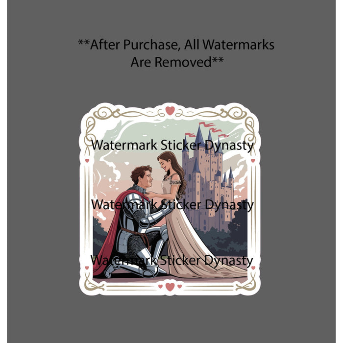 Knight and Princess Sticker Waterproof Decal Love Fantasy Castle Movie Gift NEW