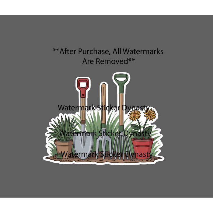 Garden Tools Sticker Waterproof Decal Floral Flower Gardening Gift Home NEW