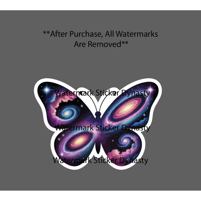 Butterfly Galaxy Sticker Waterproof Decal Animal Space Stars Planet Gift NEW