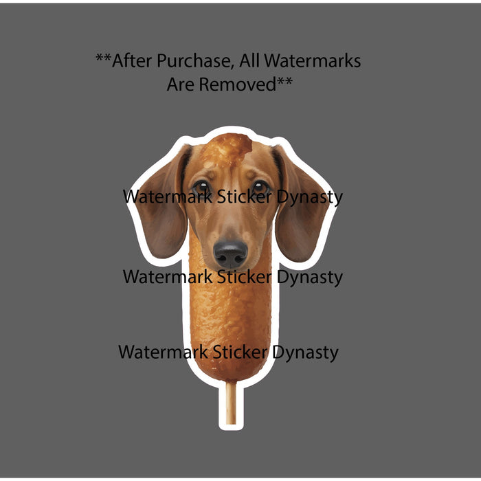 Corn Dog Sticker Waterproof Decal Weiner Dog Dachshund Funny Food Humor Gift NEW