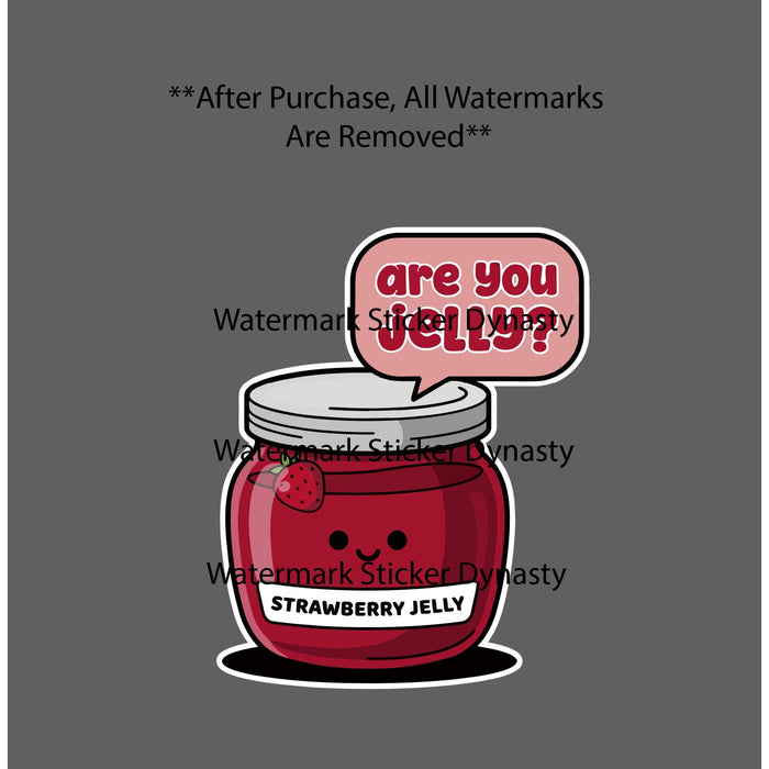 Are You Jelly Sticker Waterproof Decal Jam Strawberry Cute Kawaii Funny Gift NEW