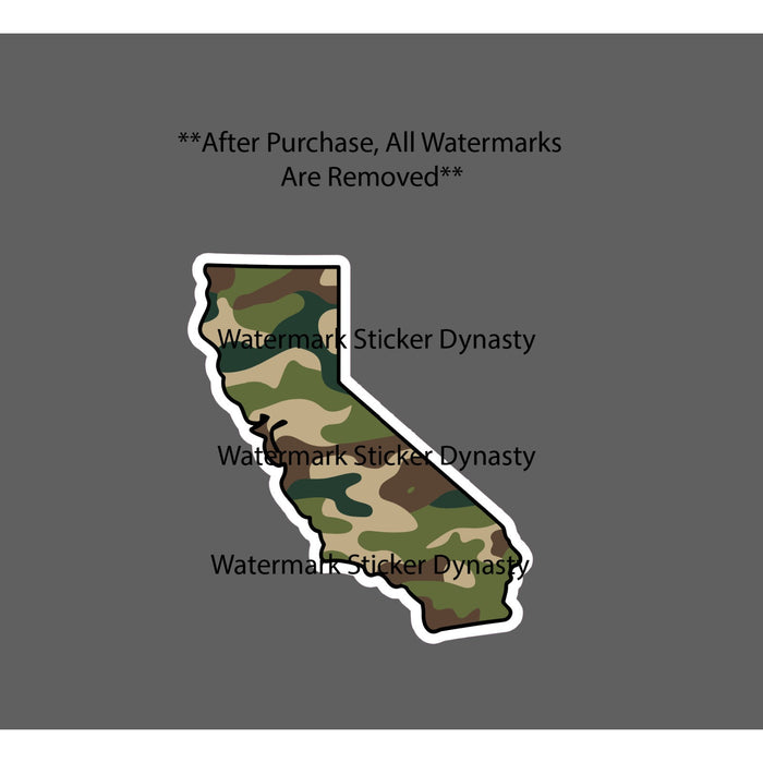 California Camo Sticker Waterproof Decal State Military Hunting Outdoor Gift NEW