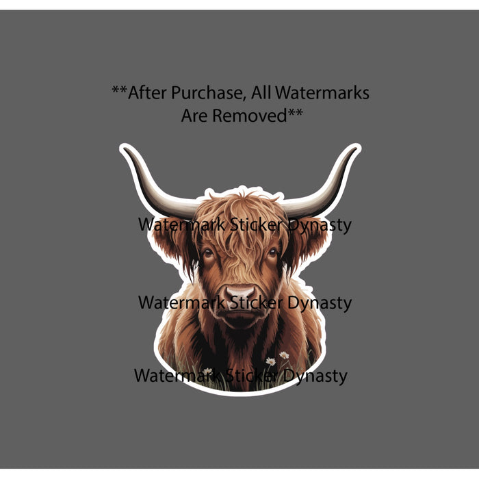 Highland Cow Sticker Waterproof Decal Animal Farm Farmhouse Livestock Gift NEW