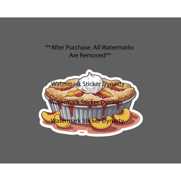 Peach Cobbler Sticker Waterproof Decal Food Dessert Sugar Dinner Gift NEW
