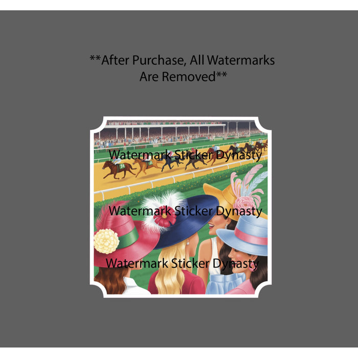Kentucky Derby Sticker Waterproof Decal Jockey Women Hats Horse Race Gift NEW