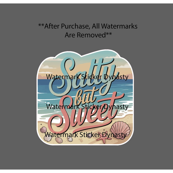 Salty But Sweet Sticker Waterproof Decal Ocean Beach Travel Shell Gift NEW