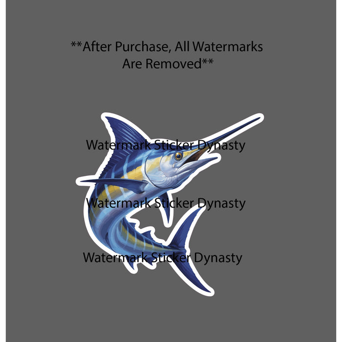 Marlin Sticker Animal Ocean Fish Outdoor Wildlife Nature Gift Waterproof NEW