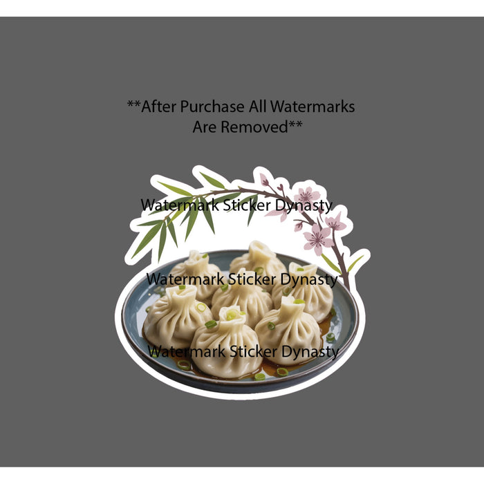 Dumplings Sticker Waterproof Decal Food Cherry Blossom Asian Cuisine Gift NEW