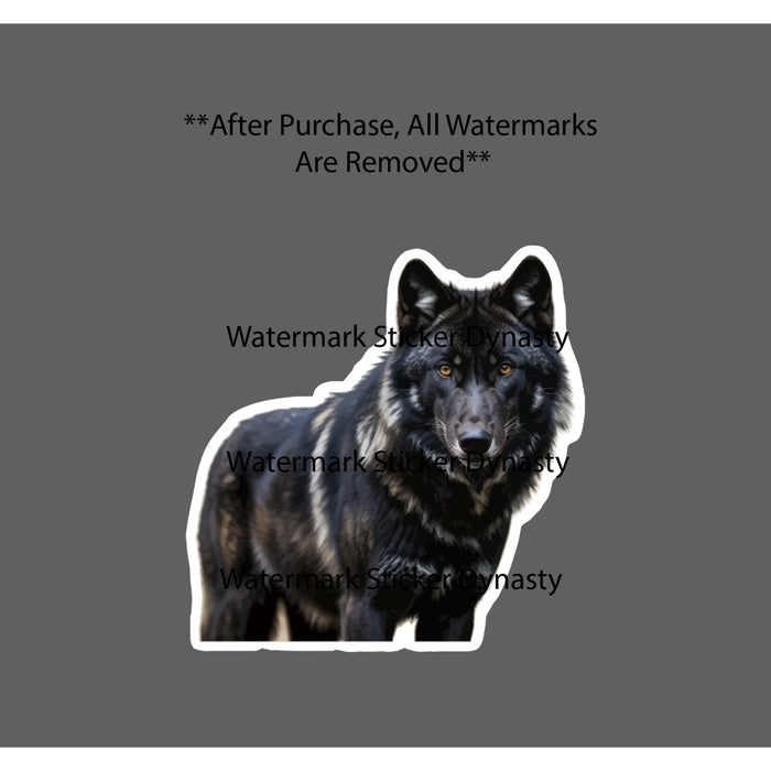 Black Wolf Sticker Waterproof Decal Animal Outdoor Nature Pack Leader Gift NEW