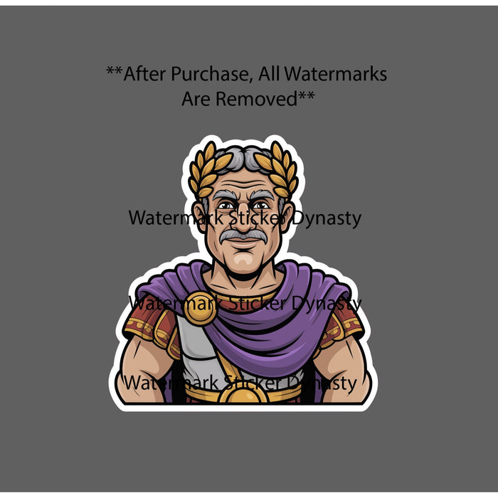 Roman Caesar Sticker Waterproof Decal Emperor King Rome History Cartoon Gift NEW