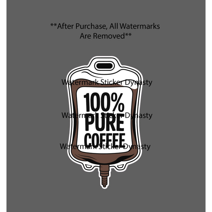 Coffee IV Sticker Waterproof Caffeine Brew Medical Med Nurse Energy Gift NEW