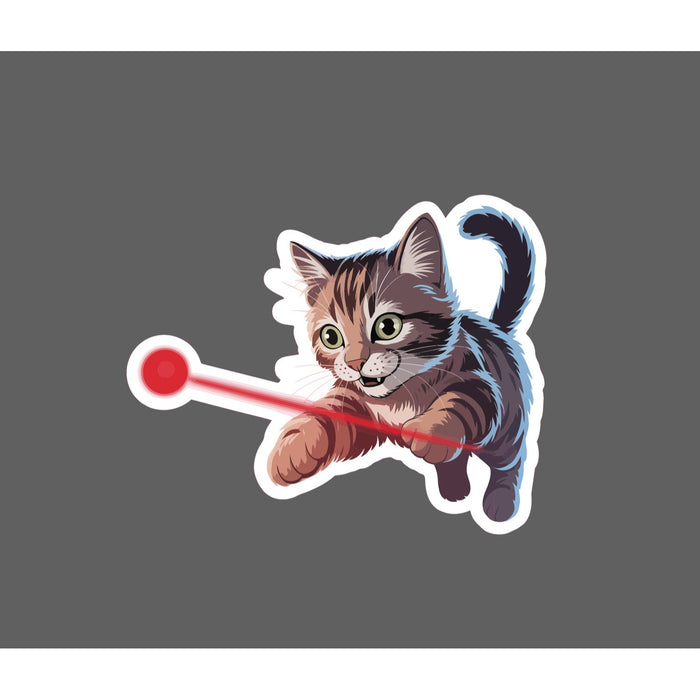 Cat Chasing Laser Sticker Waterproof Decal Animal Pet Playing Gift NEW