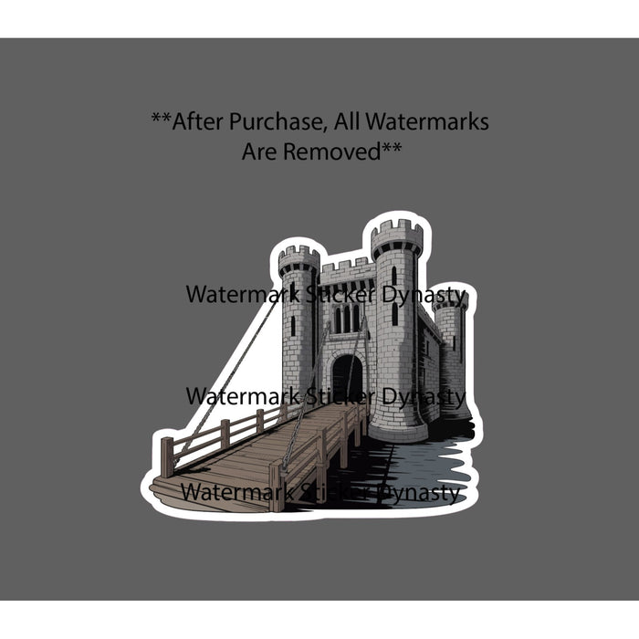 Castle Sticker Waterproof Decal Drawbridge Medieval Knight King Gift NEW