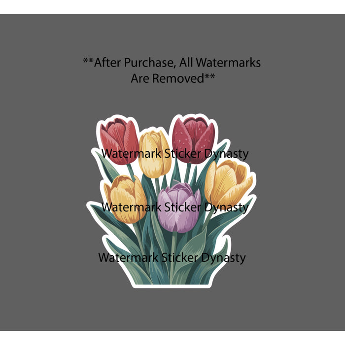 Tulips Sticker Waterproof Decal Flower Floral Nature Garden Gift NEW