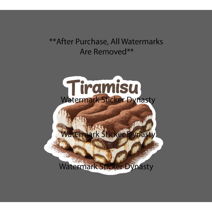 Tiramisu Sticker Waterproof Decal Coffee Dessert Cake Dinner Sugar Gift NEW