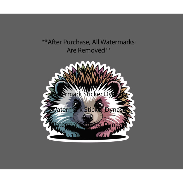 Hedgehog Sticker Waterproof Decal Animal Geometric Colorful Wildlife Gift NEW