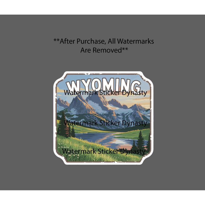 Wyoming Sticker Waterproof Decal Outdoor Nature Scene Mountain Travel Gift NEW