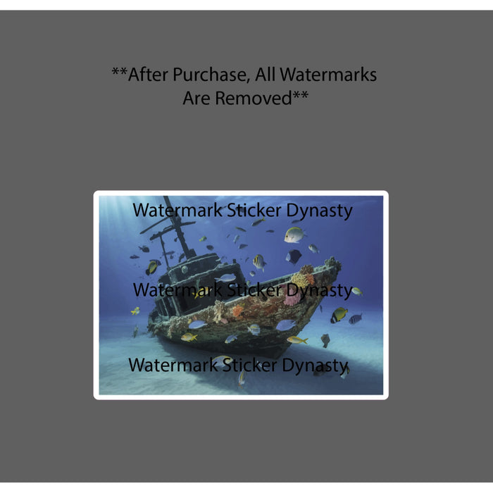 Shipwreck Sticker Waterproof Decal Ship Boat Ocean Beach Fish Animal Gift NEW