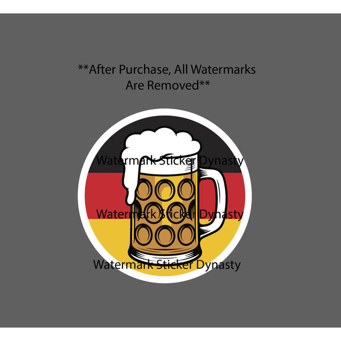 German Beer Sticker Waterproof Decal Flag Humpen Culture Brew Germany Gift NEW