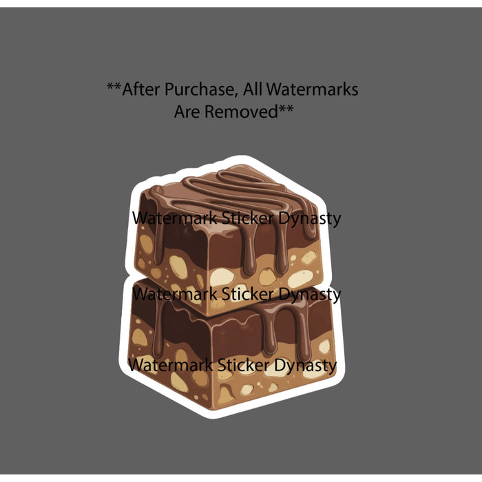 Fudge Sticker Waterproof Decor Chocolate Dessert Food Party Gift Home NEW