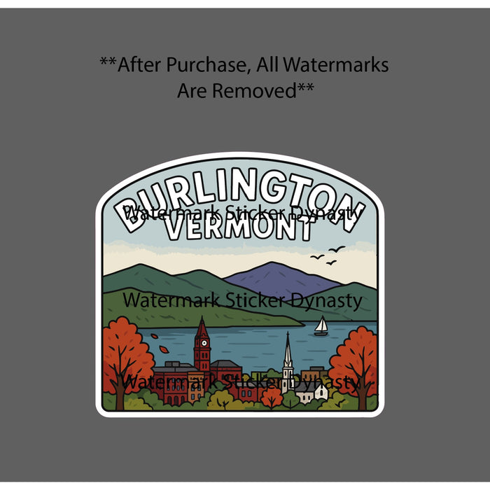 Burlington Vermont Sticker Waterproof Decal State Outdoor Travel Gift NEW