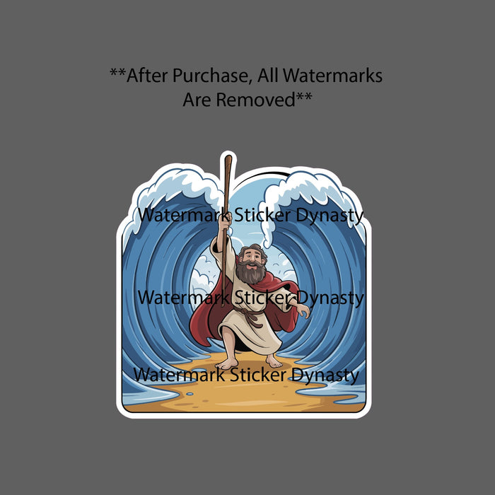 Moses Parting The Red Sea Sticker Waterproof Decal Bible Story Exodus Gift NEW