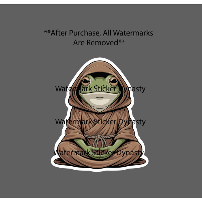 Frog Monk Sticker Waterproof Decal Animal Religious Asceticism Work Gift NEW