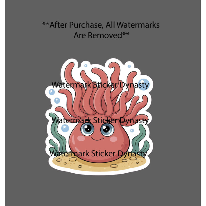 Sea Anemone Sticker Waterproof Decal Ocean Beach Animal Kawaii Cute Gift NEW