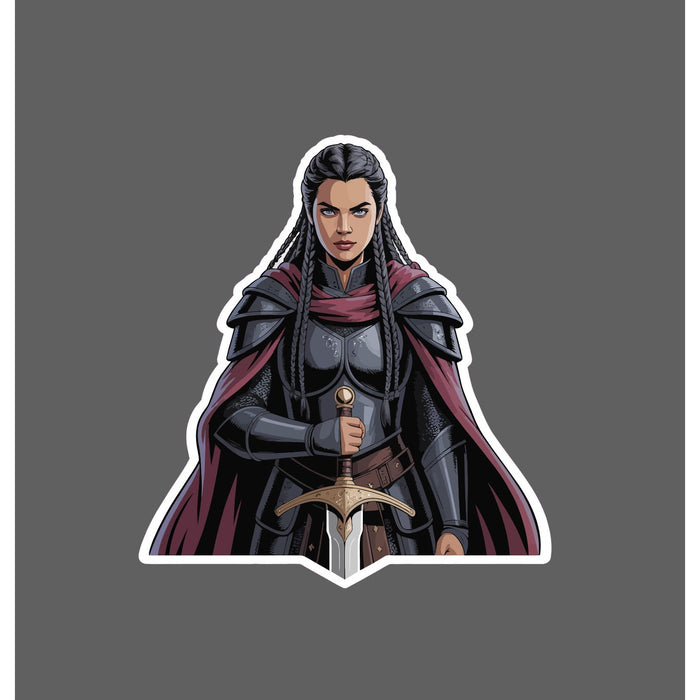 Warrior Sticker Woman Female Cartoon Sword Hero Gift Waterproof NEW