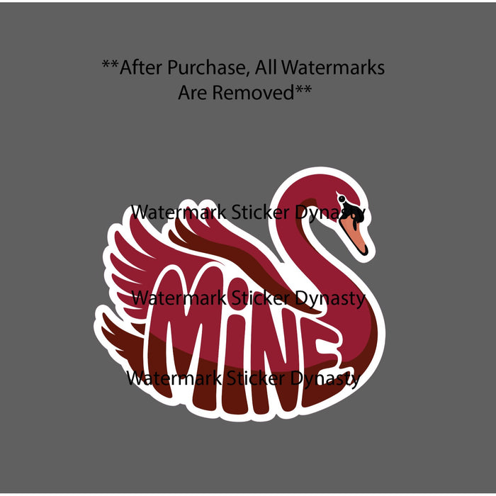 Swan Sticker Waterproof Decal Mine Red Love Relationship Family Gift NEW