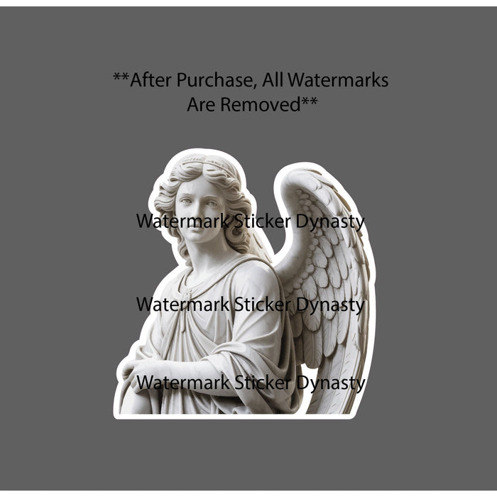 Angel Marble Statue Sticker Waterproof Decal Faith Heaven Art Holy Gift NEW