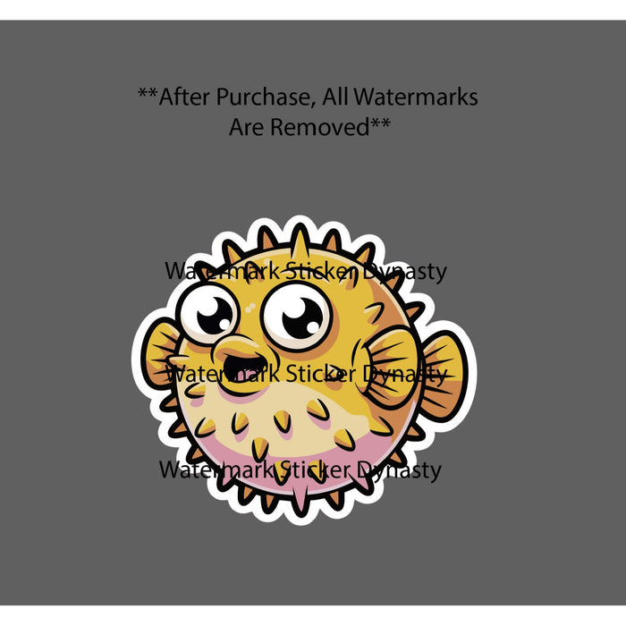 Pufferfish Sticker Waterproof Decal Carton Ocean Beach Animal Kawaii Gift NEW