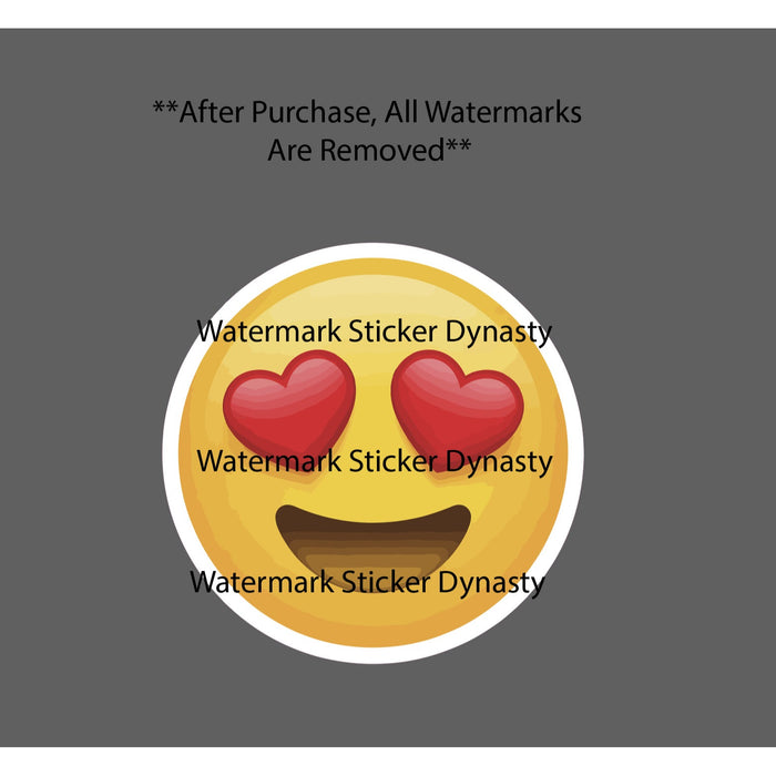 Heart Eyes Emoticon Sticker Waterproof Decal Love Smile Hearts Text Gift NEW