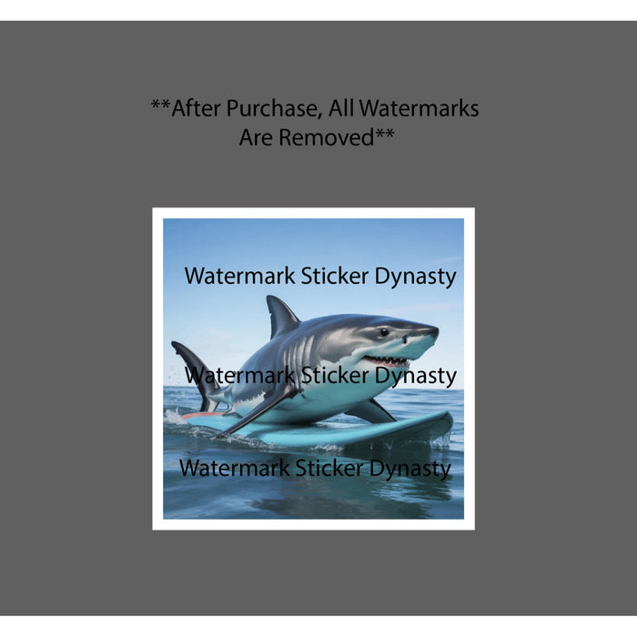 Shark Surfing Sticker Waterproof Decal Beach Fish Abstract Funny Humor Gift NEW