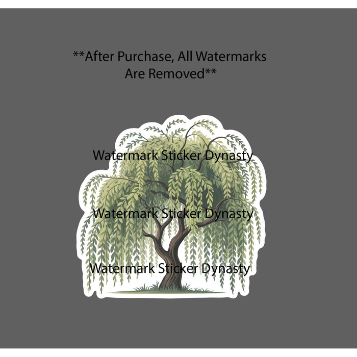 Weeping Willow Sticker Waterproof Decal Tree Plant Woods Health Gift NEW