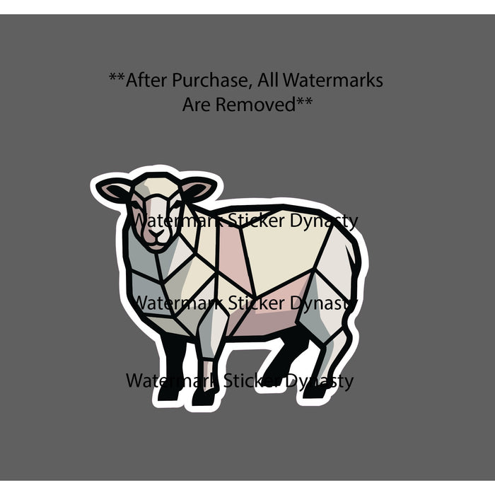Sheep Geometric Sticker Waterproof Decal Animal Farm Farmhouse Outdoor Gift NEW