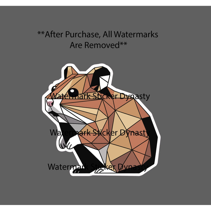 Hamster Sticker Waterproof Decal Geometric Art Pet Animal Wildlife Gift NEW