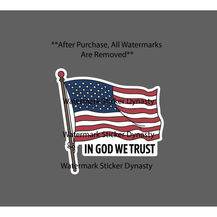 In God We Trust Sticker Waterproof Decal USA Flag America United States Gift NEW