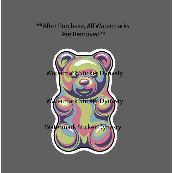 Gummy Bear Sticker Waterproof Decal Food Sugar Candy Trippy Gift NEW