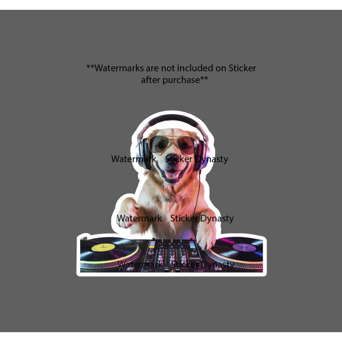 Dog DJ Sticker Waterproof Decal Music Party Club Rave Funny Humor Gift NEW