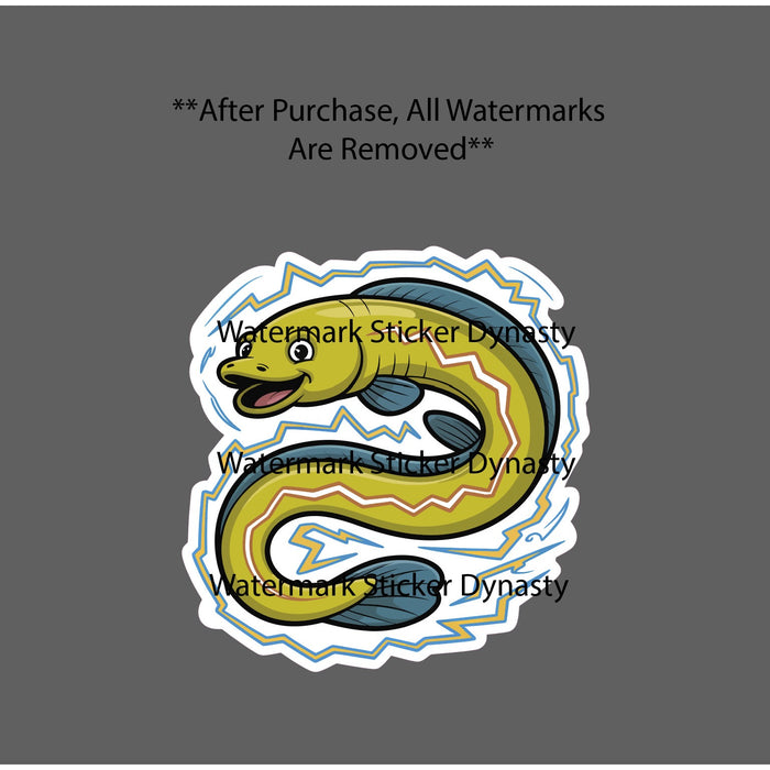 Electric Eel Sticker Waterproof Decal Animal Cartoon Wildlife Energy Gift NEW