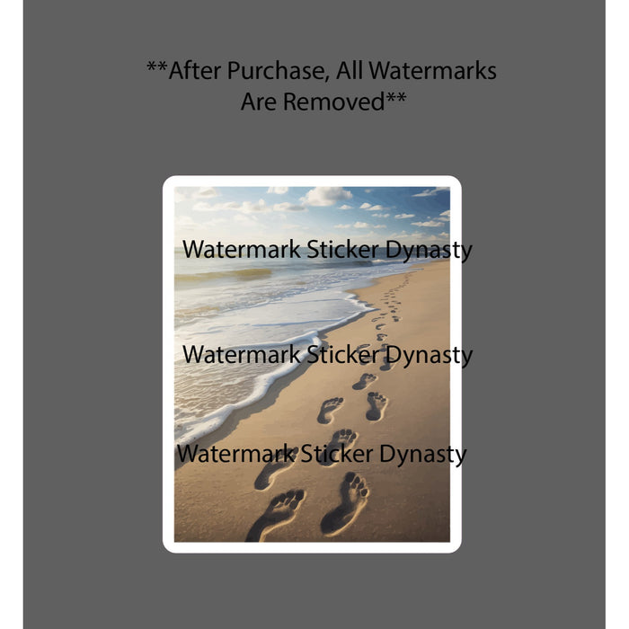 Beach Scene Sticker Waterproof Decal Footprints Sand Travel Wave Gift NEW