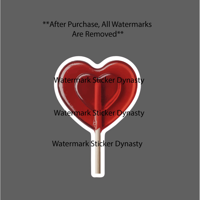 Heart Lollypop Sticker Waterproof Decal Candy Sugar Food Gift NEW